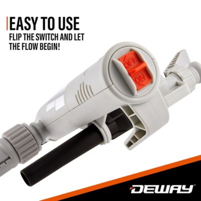 Image showing 8 th Deway Battery-Powered Stick Fuel Transfer Pump W/Trigger Nozzle, 3.2GPM Flow Rate & 51 in. Clear Hose