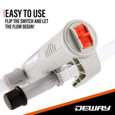 Image showing 8 th Deway Battery-Powered Stick Fuel Transfer Pump W/Auto-Stop Nozzle, 3.2GPM Flow Rate & 51" Clear Hose