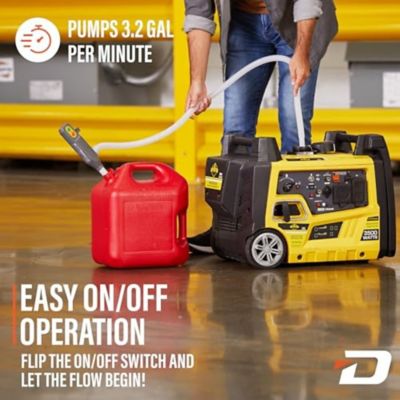 Image showing 6 th Deway Fuel Transfer Pump, 3.2 GPM, 51 in. Hose, Battery Powered, Hands-Free, Gas/Diesel/Water Use