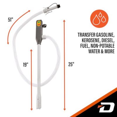 Image showing  Fuel Transfer Pump, 3.2 GPM, Auto-Stop Nozzle, Beep Alert, 51 in. Hose, Battery Powered, Gas/Water