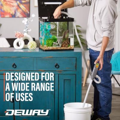 Image showing  Fuel Transfer Pump, 3.2 GPM, Auto-Stop Nozzle, Beep Alert, 51 in. Hose, Battery Powered, Gas/Water