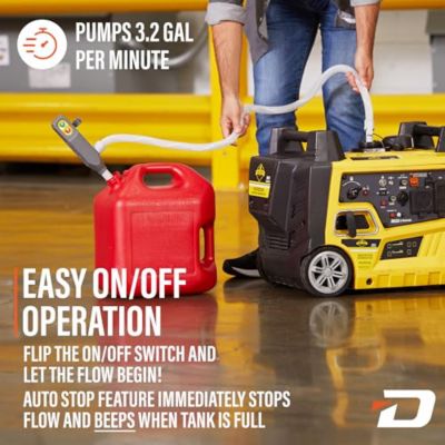 Image showing 6 th Deway Fuel Transfer Pump, 3.2 GPM, Auto-Stop Nozzle, Beep Alert, 51 in. Hose, Battery Powered, Gas/Water