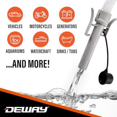 Image showing 8 th Deway Fuel Transfer Pump, 3.2 GPM, Auto-Stop Nozzle, Beep Alert, 51 in. Hose, Battery Powered, Gas/Water