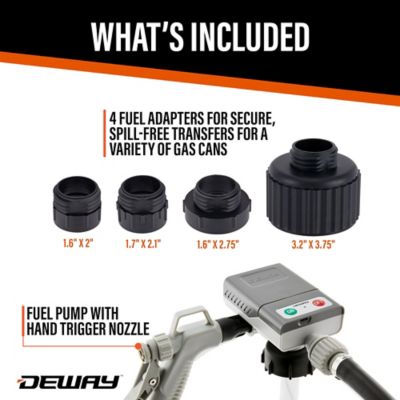 Image showing  Ultra Fast Can Fuel Transfer Pump, USB & Battery Power, Trigger Nozzle, Rubber Hose & Adapters