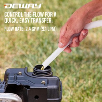 Image showing 7 th Deway Fuel Transfer Pump, Battery Powered, 51 in. Hose with 2.4GPM Basic Clip-On Nozzle & 3 Adapters
