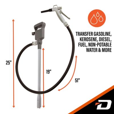 Image showing 5 th Deway Automatic Fuel Transfer Pump with Rubber Hose & Flow Control Nozzle, USB-C or AA Battery Power