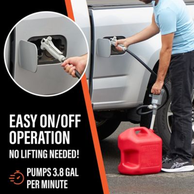 Image showing 6 th Deway Automatic Fuel Transfer Pump with Rubber Hose & Flow Control Nozzle, USB-C or AA Battery Power