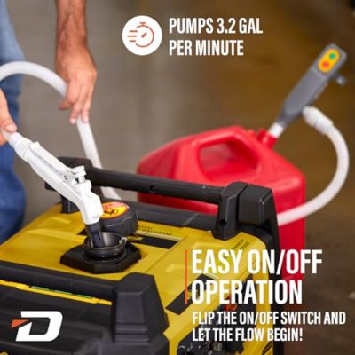 Image showing 6 th Deway Fuel Transfer Pump, 3.2 GPM, 51 in. Hose, Hand Trigger Nozzle, Battery Powered, Gas/Diesel/Water