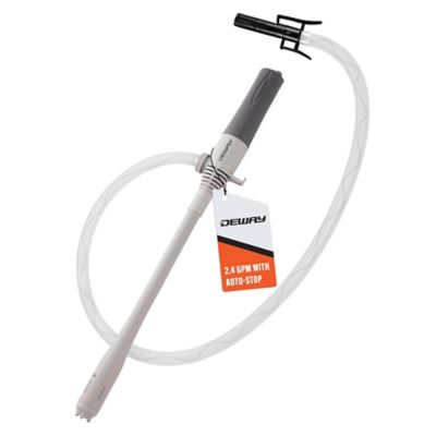 Deway Automatic Small 15 in. Fuel Transfer Pump with Auto-Stop, D Battery Powered, 2.4 Gal/Minute