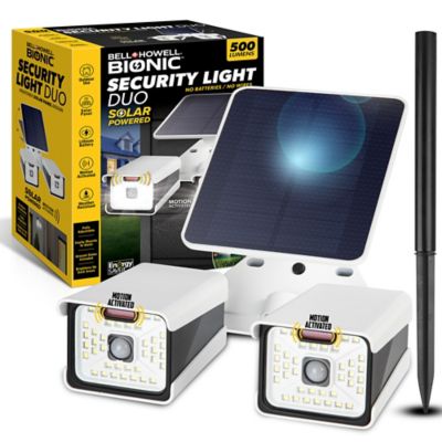 Bell & Howell Bionic Security Light Duo 500 Lumens Solar Powered Integrated LED Motion Activated Spot Light