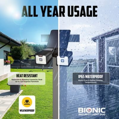 Image showing  Bionic Security Light Duo 500 Lumens Solar Powered Integrated LED Motion Activated Spot Light