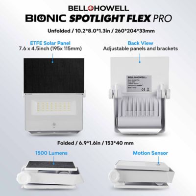 Image showing  Bionic Spotlight Flex Pro 1500 Lm Solar Powered Integrated LED Motion Activated Flat Spot Light