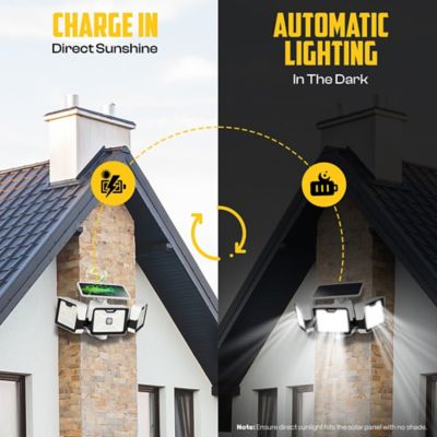 Image showing 6 th Bell & Howell Bionic Floodlight Max 1000 Lumens Solar Powered Integrated LED Motion Activated Flood Light