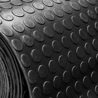 Image showing  All-Purpose Commercial Rubber Utility Coin Mat - Ideal for Gym Floors, Garages, Stables, Indoor & Outdoor (20-Pack)