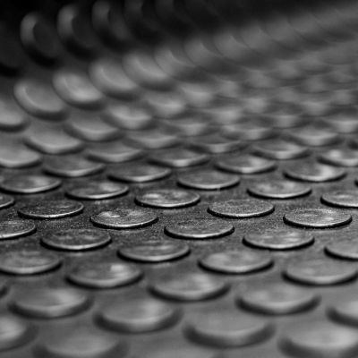 Image showing  All-Purpose Commercial Rubber Utility Coin Mat - Ideal for Gym Floors, Garages, Stables, Indoor & Outdoor (20-Pack)