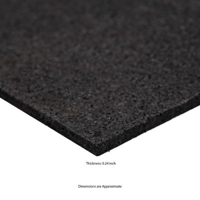 Image showing  48 x 96in. Black Rubber Utility Mat, Slip-Resistant, 0.24 in. Thick for Garages, Gyms, Workshops, Stalls and More
