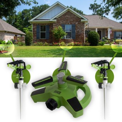 Image showing 8 th Ames 3-Piece Revolving Sprinkler Set with 2 Pulsating Spike Style and one 3-Arm Rotating Sprinkler