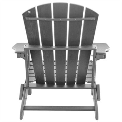 Image showing  HDPE Folding Adirondack Chair with Cup Holder,Weather-Resistant, Low Maintenance, Supports up to 400 lb.