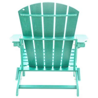 Image showing  HDPE Folding Adirondack Chair with Cup Holder,Weather-Resistant, Low Maintenance, Supports up to 400 lb.