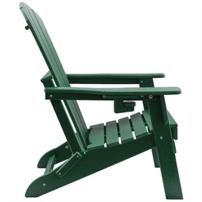 Image showing  HDPE Folding Adirondack Chair with Cup Holder,Weather-Resistant, Low Maintenance, Supports up to 400 lb.