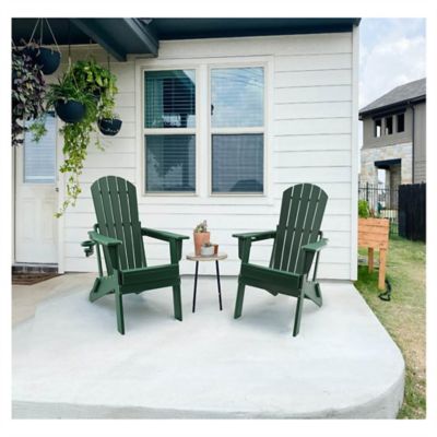 Image showing 5 th Upland HDPE Folding Adirondack Chair with Cup Holder,Weather-Resistant, Low Maintenance, Supports up to 400 lb.