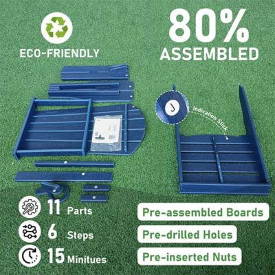 Image showing  HDPE Folding Adirondack Chair with Cup Holder,Weather-Resistant, Low Maintenance, Supports up to 400 lb., 4 Pack
