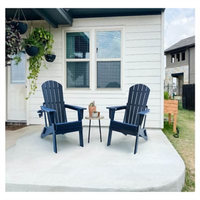 Image showing  HDPE Folding Adirondack Chair with Cup Holder,Weather-Resistant, Low Maintenance, Supports up to 400 lb., 4 Pack