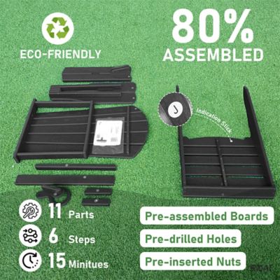 Image showing  HDPE Folding Adirondack Chair with Cup Holder,Weather-Resistant, Low Maintenance, Supports up to 400 lb., 2 Pack