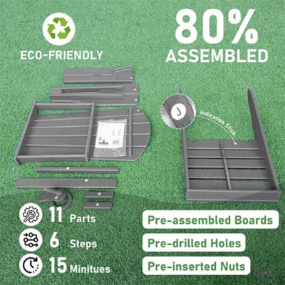 Image showing  HDPE Folding Adirondack Chair with Cup Holder,Weather-Resistant, Low Maintenance, Supports up to 400 lb., 2 Pack