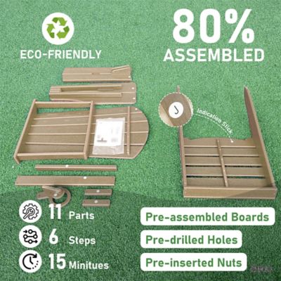 Image showing  HDPE Folding Adirondack Chair with Cup Holder,Weather-Resistant, Low Maintenance, Supports up to 400 lb., 2 Pack