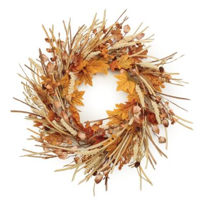 Melrose International Mixed Fall Harvest Wreath 25 in. D