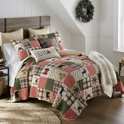 Image showing 6 th Donna Sharp Holly Forest Holiday Pieced Cotton Quilt Set