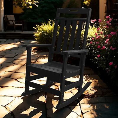 Image showing  HDPE All-Weather Outdoor Rocking Chair, Porch Deck Rocker