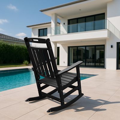 Image showing  HDPE All-Weather Outdoor Rocking Chair, Porch Deck Rocker