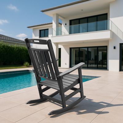 Image showing  HDPE All-Weather Outdoor Rocking Chair, Porch Deck Rocker