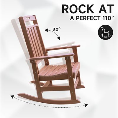 Image showing  HDPE All-Weather Outdoor Rocking Chair, Porch Deck Rocker