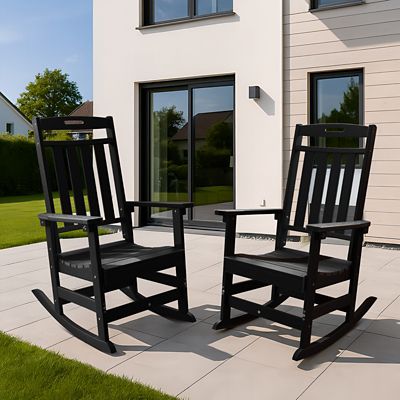 Image showing  HDPE All-Weather Outdoor Rocking Chair, Porch Deck Rocker,2 Pack