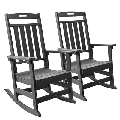 Upland HDPE All-Weather Outdoor Rocking Chair, Porch Deck Rocker,2 Pack