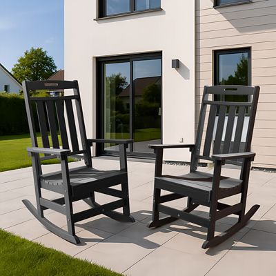 Image showing  HDPE All-Weather Outdoor Rocking Chair, Porch Deck Rocker,2 Pack