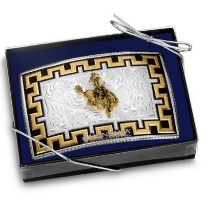 Image showing  Honor and Grit Buckle with Ranch Bronc