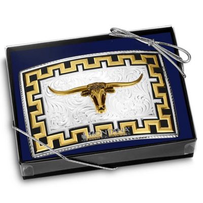 Image showing  Honor and Grit Buckle with Longhorn