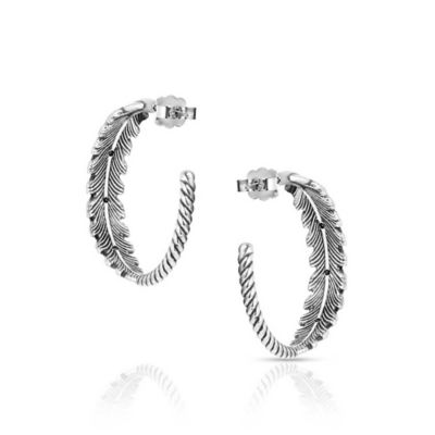 Image showing  Feathered Path Hoop Earrings