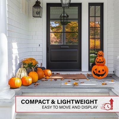 Image showing 4 th Haunted Hill Farm 29 in. 3 Stacking Pumpkins Blow Mold with Lights