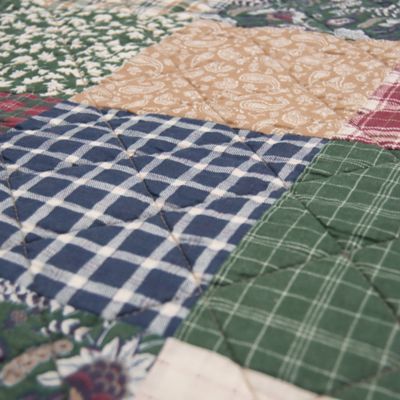 Image showing  Rustic Paisley Pieced Cotton Quilted Throw