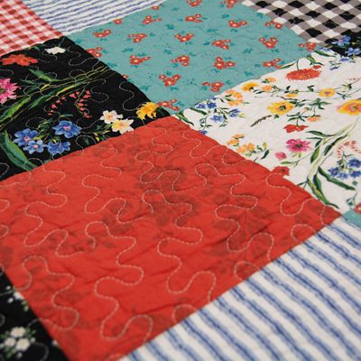 Image showing  Wild One Patch Pieced Cotton Quilt Set