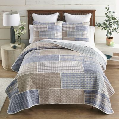 Image showing 5 th Donna Sharp Slate Cobblestone Pieced Cotton Quilt Set