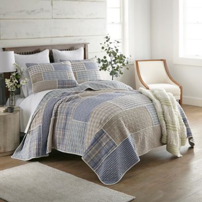 Image showing 6 th Donna Sharp Slate Cobblestone Pieced Cotton Quilt Set