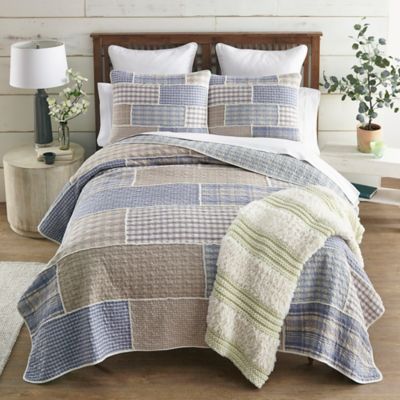 Image showing 7 th Donna Sharp Slate Cobblestone Pieced Cotton Quilt Set