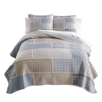 Donna Sharp Slate Cobblestone Pieced Cotton Quilt Set