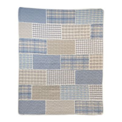 Image showing  Slate Cobblestone Pieced Cotton Lap Quilt